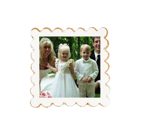 4cm square Wavy Cookie with custom edible printing.